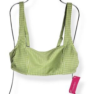 Xhilaration  Lime Green Textured Bikini Top Large Juniors